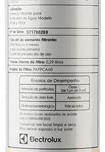 Filtro Refil Pappca40 para Purificador de Água Electrolux - Pe11b e Pe11x