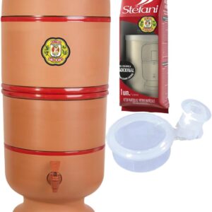 Filtro De Barro 6 Litros Original São João Tradicional Água Purificada (1 vela +1 boia +1 torneira)