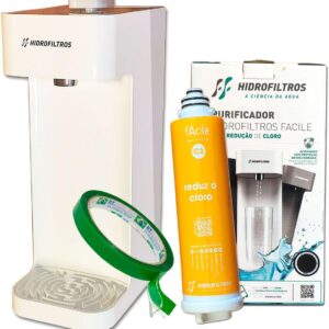 Purificador de Água Natural Branco Facile C3 Hidrofiltros Kit Fixação