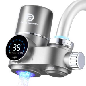 DEVA Filtro de Água em Aço Inox 304, Purificador de Agua com UV e Display Digital, Compatível com A Maioria Das Torneiras, com Saída Dupla de Água, Instalação Fácil sem Necessidade de Furar