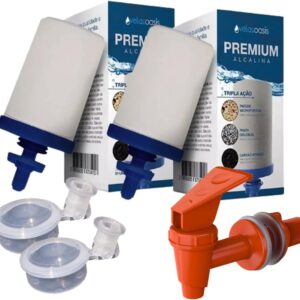 Genérico Kit 2 Velas de Filtro Tripla Ação + 2 Boias Anti Transbordamento + Torneira Clic