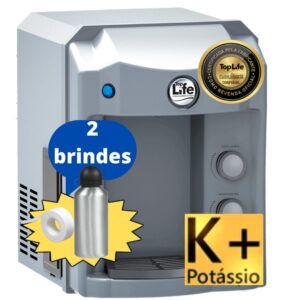 Filtro Purificador Água Gelada e Natural Super Alcalina Ionizada e com Ozônio adição sais minerais e Potássio K+ (127, Prata)