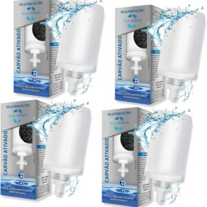 Kit 04 Velas Carvao Ativado Para Filtro Barro Premium Alcalina Universal